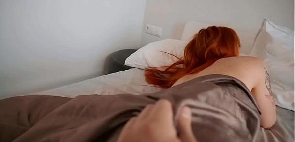  Busty redhead girlfriend fucking in bed